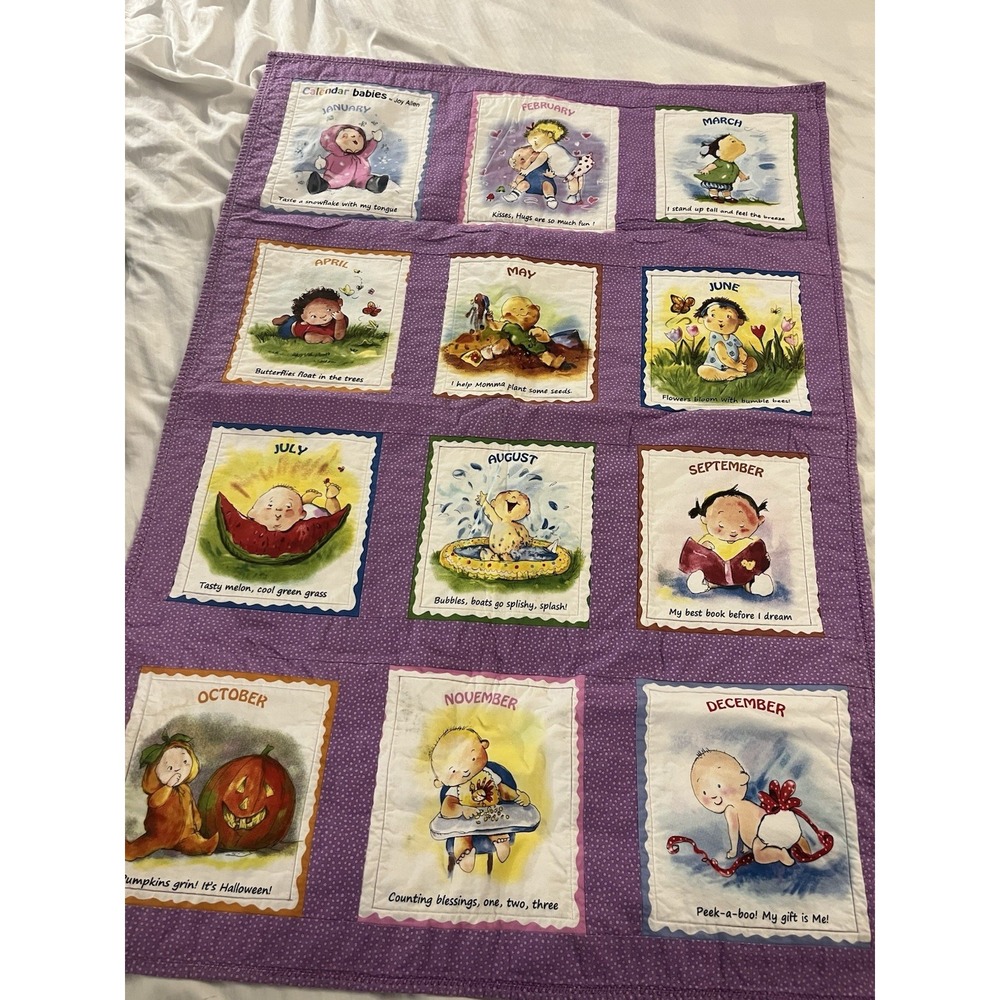 Calendar Babies By Joy Allen Fabric Quilt Panel Children's Soft Quilting Blanket